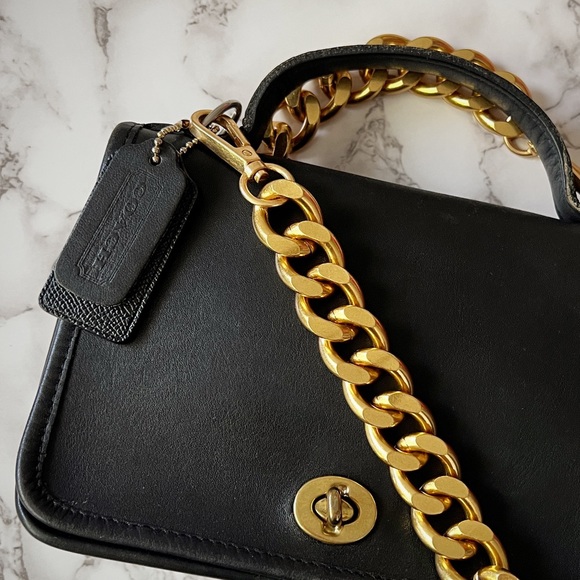 Antique Gold Shoulder Curb Chain Purse Strap Replacement 25” - Picture 4 of 4